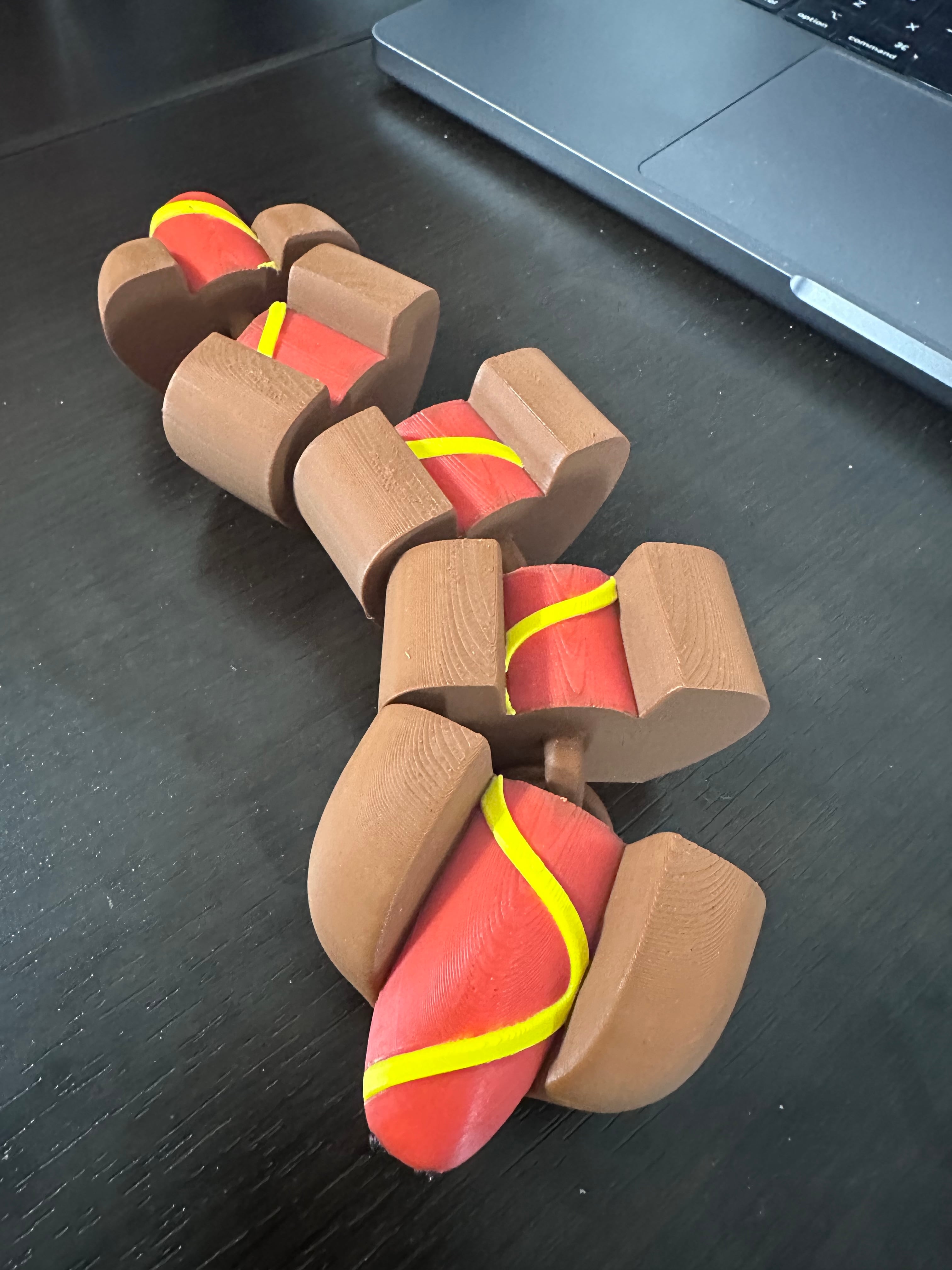 GLIZZIE DRAGON! HOTDOG ARTICULATING, PRINT IN PLACE DRAGON 3d model