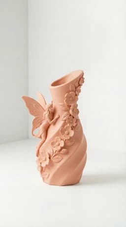 Fairy Garden Sculptural Vase – Enchanted Floral Home Decor 3d model