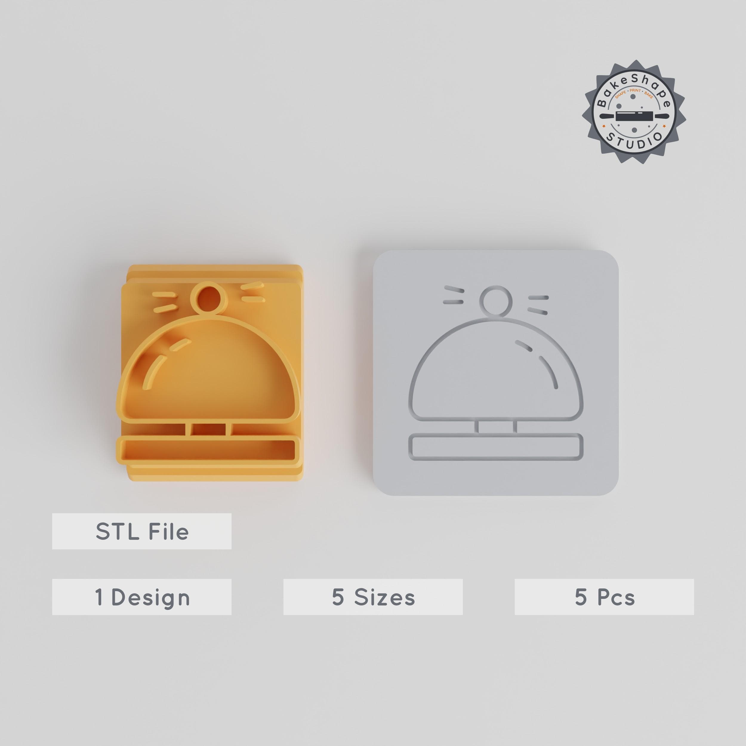 Hotel Bell Stamp Tile Set, 5 Sizes, Perfect for Clay, Cookies, Fondant & More, Holiday Vacation Theme PRODUCT_1968 3d model
