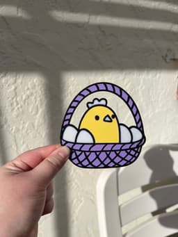 Cute Chicken in a Basket 4 color and 6 color AMS 3d model