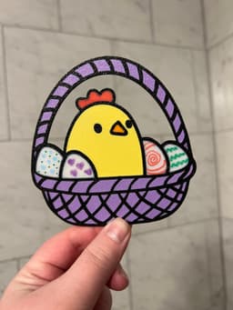 Cute Chicken in a Basket 4 color and 6 color AMS 3d model