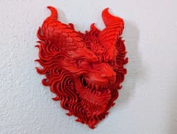 Fire Dragon Wall Mount Display 3d model