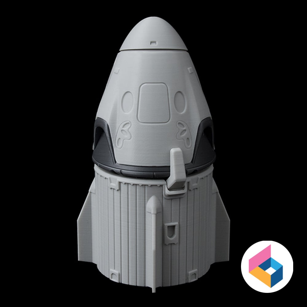SpaceX Crew Dragon & Trunk 3d model