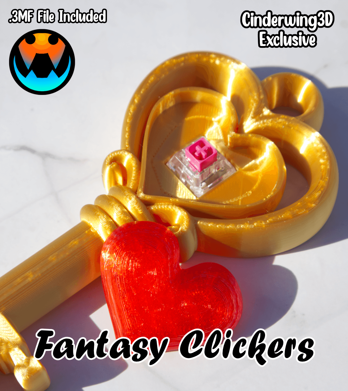 Key Heart Clicker, Fantasy Clickers 3d model