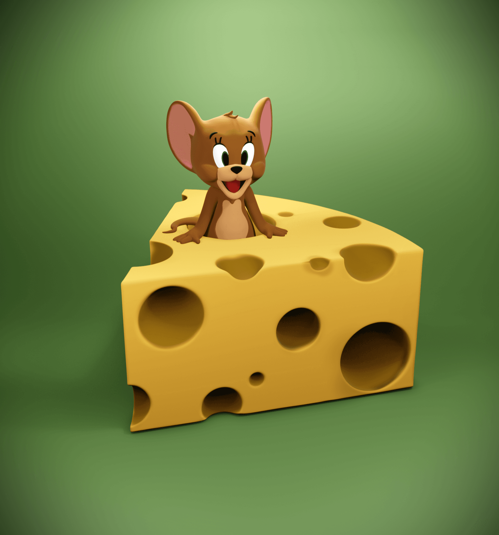 Jerry (Tom & Jerry) Cheese Bank 3d model
