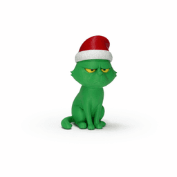 GRUMPY CHRISTMAS CAT / CHRISTMAS TOY / CHRISTMAS MINIATURE / ASSEMBLY - 2 PARTS 3d model