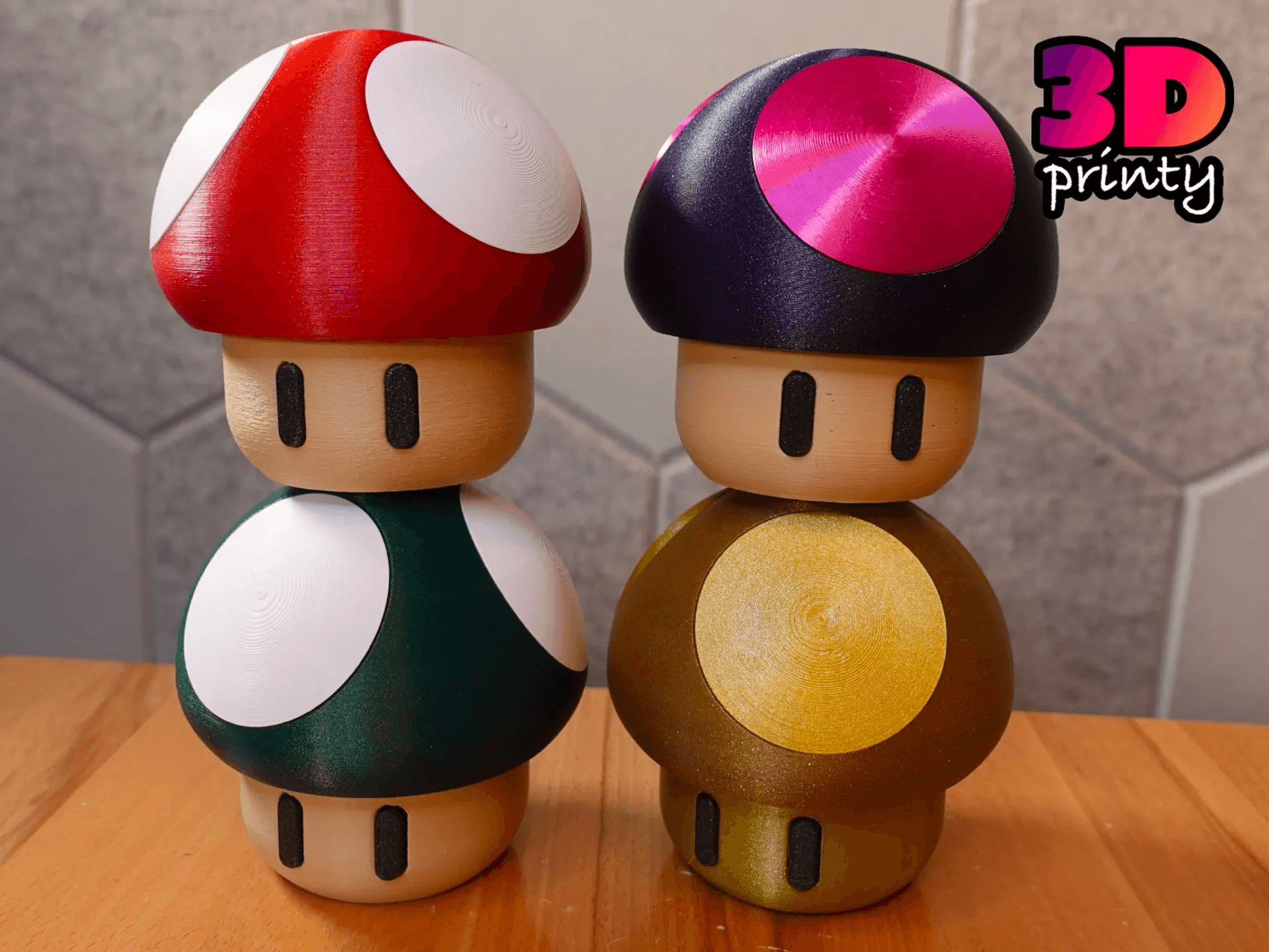 Print-in-Place Twisty Puzzle Box - Mushroom (Unsealed) 3d model