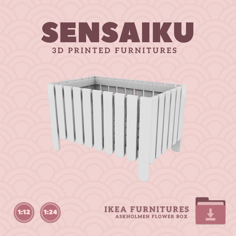 Miniature Replica 02. ASKHOLMEN Flower Box for Miniature Dollhouse IKEA 3D Print (1:12,24,48) 3d model