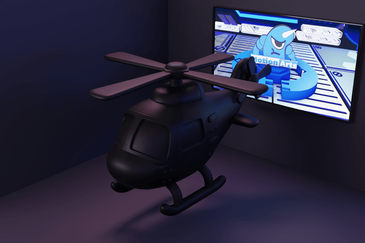 Helicoptero cartoon guerra.stl 3d model