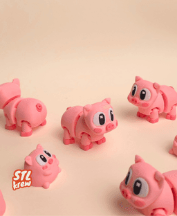 Cute Pig articulated print in place 3d model