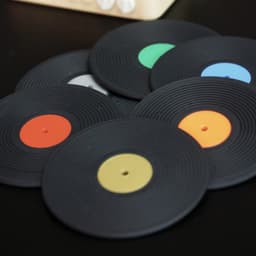 Gramophone Coaster Set 3d model