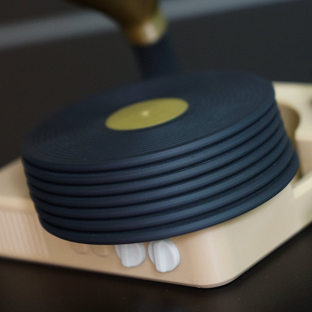 Gramophone Coaster Set 3d model