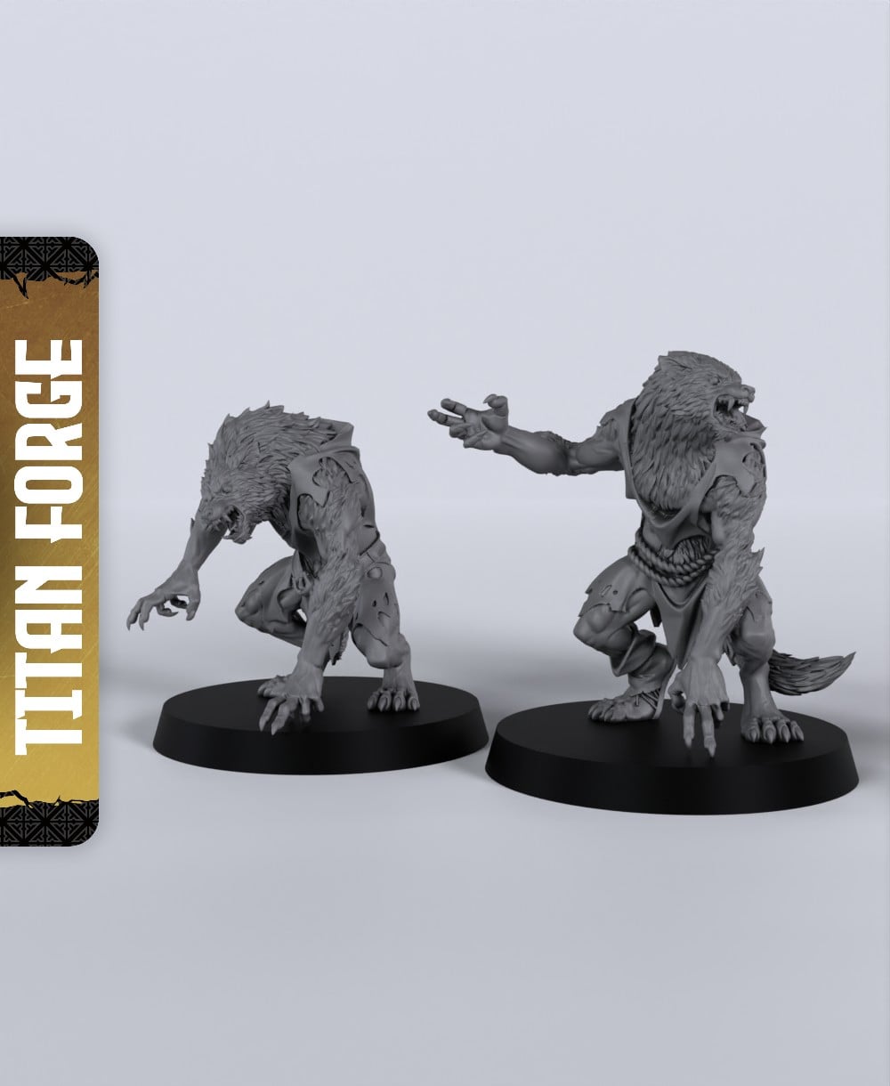 Werewolves - With Free Dragon - 5e DnD Inspired for RPG and Wargamers 3d model