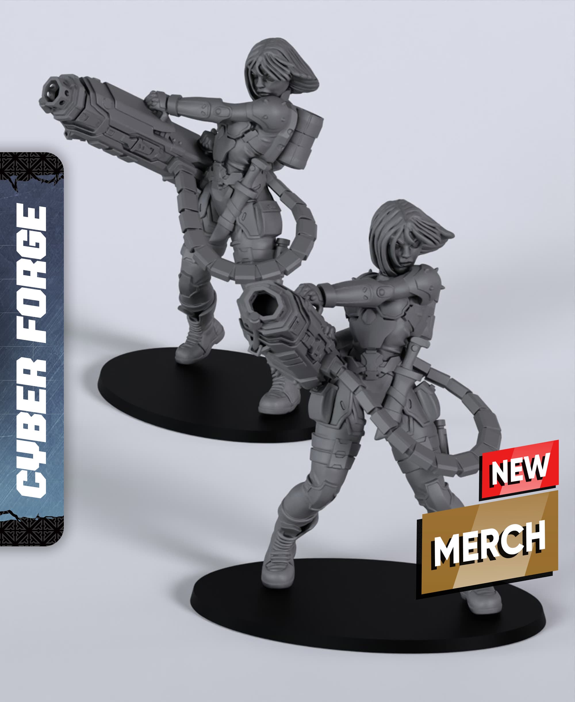 Lt. Jane Ferro - With Free Cyberpunk Warhammer - 40k Sci-Fi Gift Ideas for RPG and Wargamers 3d model
