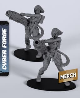 Lt. Jane Ferro - With Free Cyberpunk Warhammer - 40k Sci-Fi Gift Ideas for RPG and Wargamers 3d model