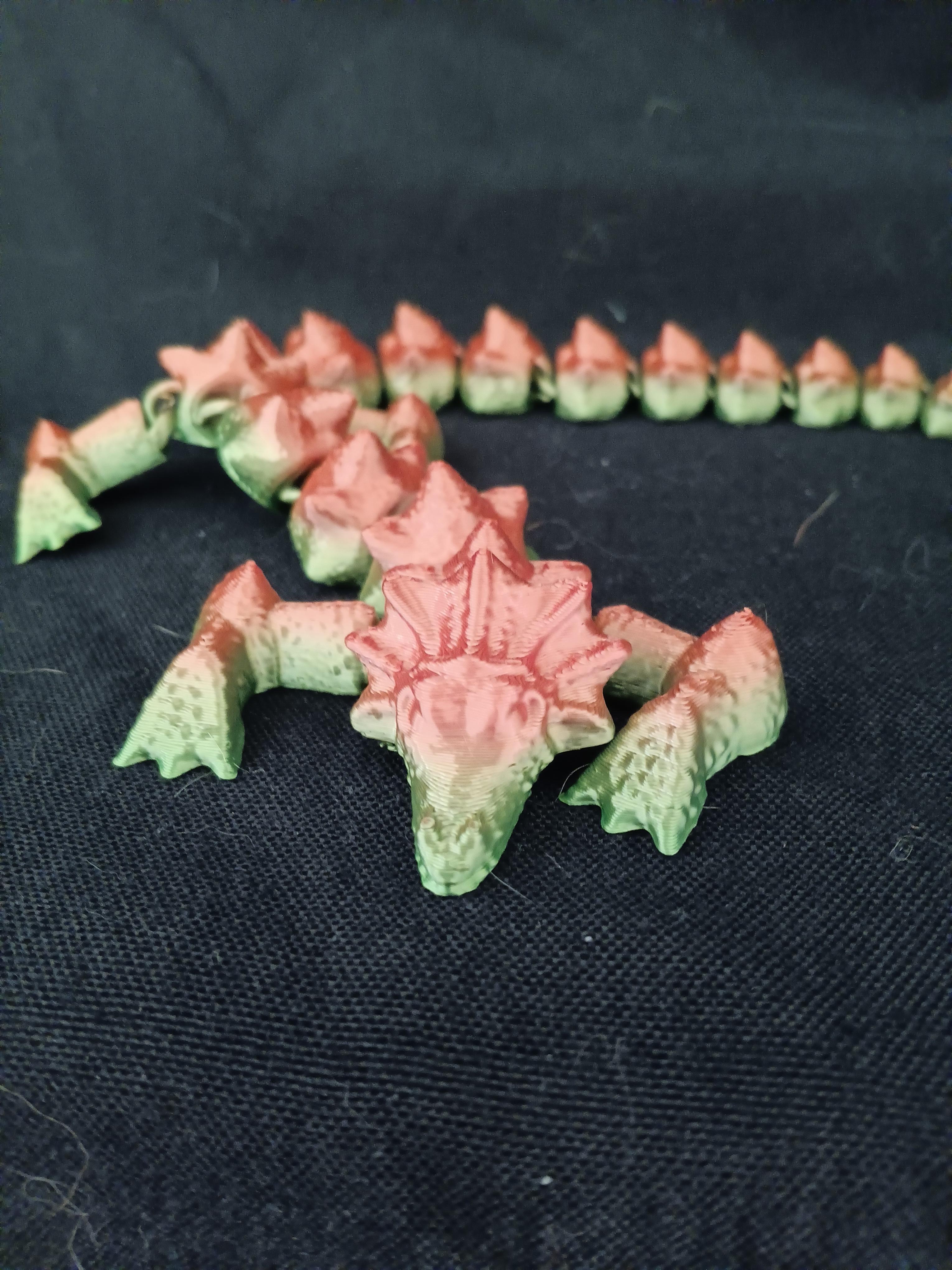 Sea Dragon - print in place - flexi fidget toy - articulated 3d model