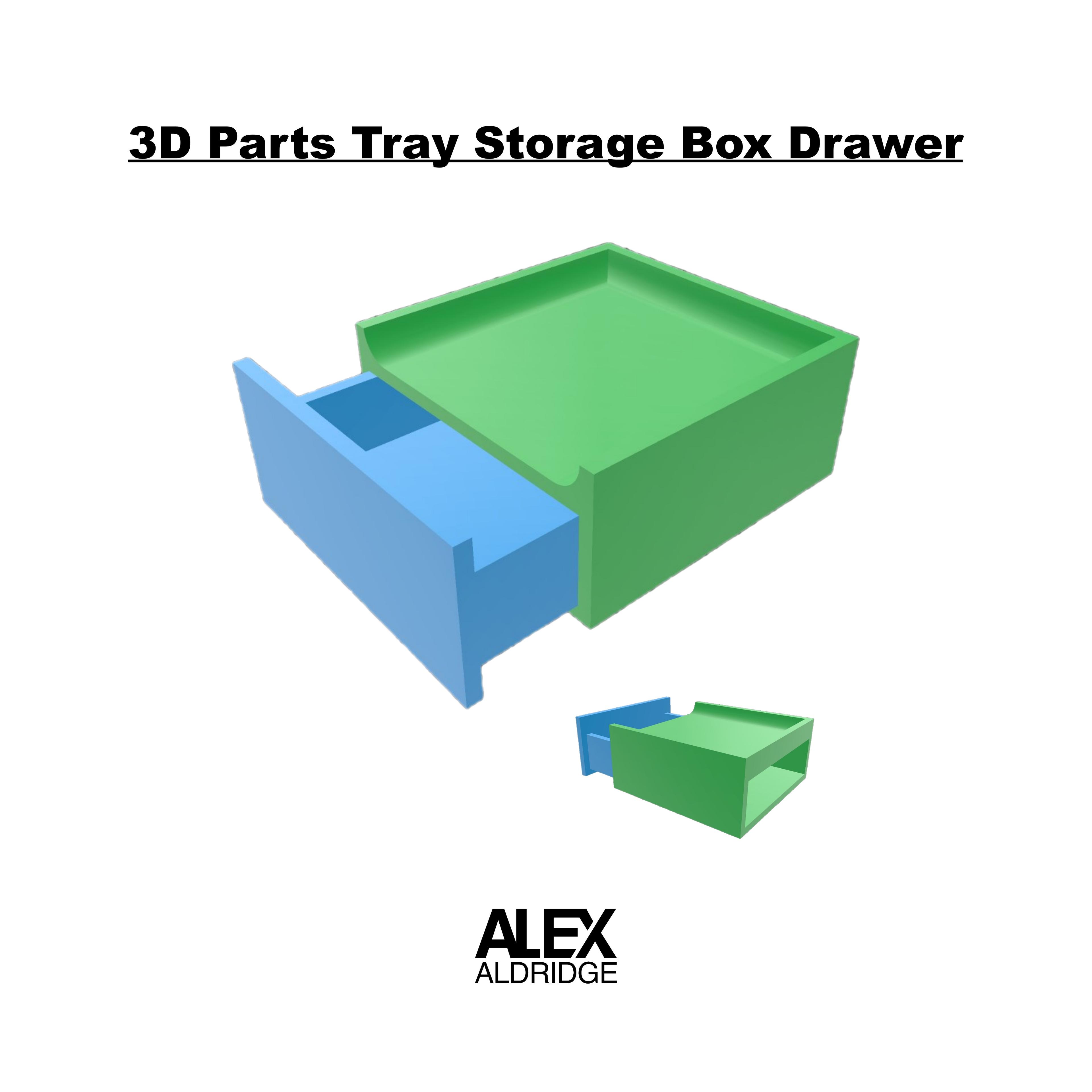 3D Parts Tray Storage Box Drawer 3d model