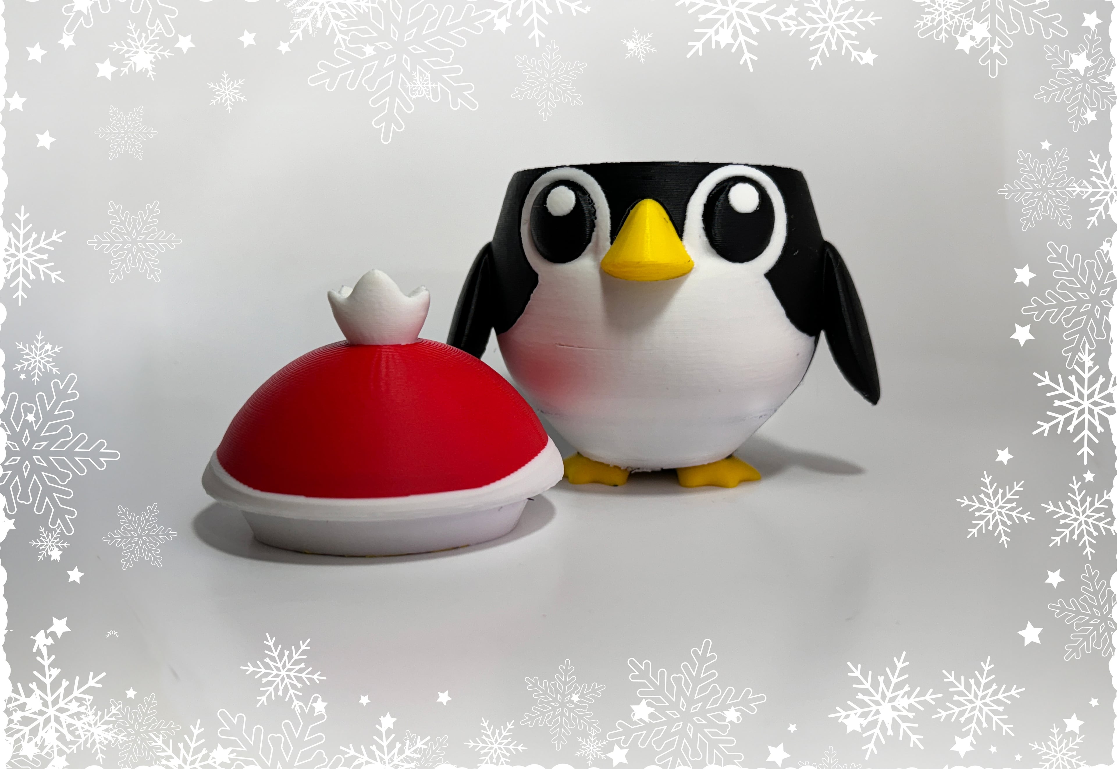 Teal Cat Creative Penguin Container 3d model