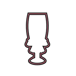 Champagne Glass with Bow Cookie Cutter STL File - 4 inches 3d model