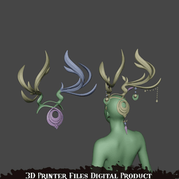 Lauma Horns and Head Accessories Genshin Impact 3d model