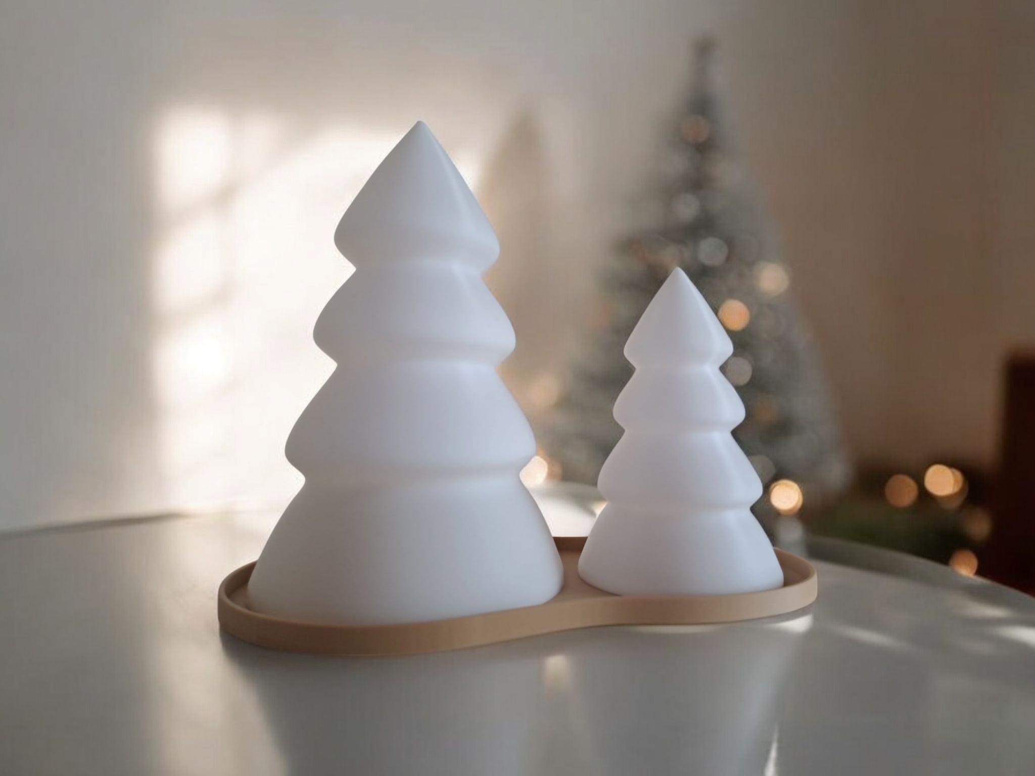 Christmas Tree Set with Tray (Tealight compatible) 3d model