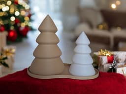 Christmas Tree Set with Tray (Tealight compatible) 3d model