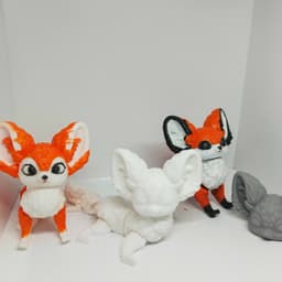 Articulated Fennec Fox Flexi Toy 3d model