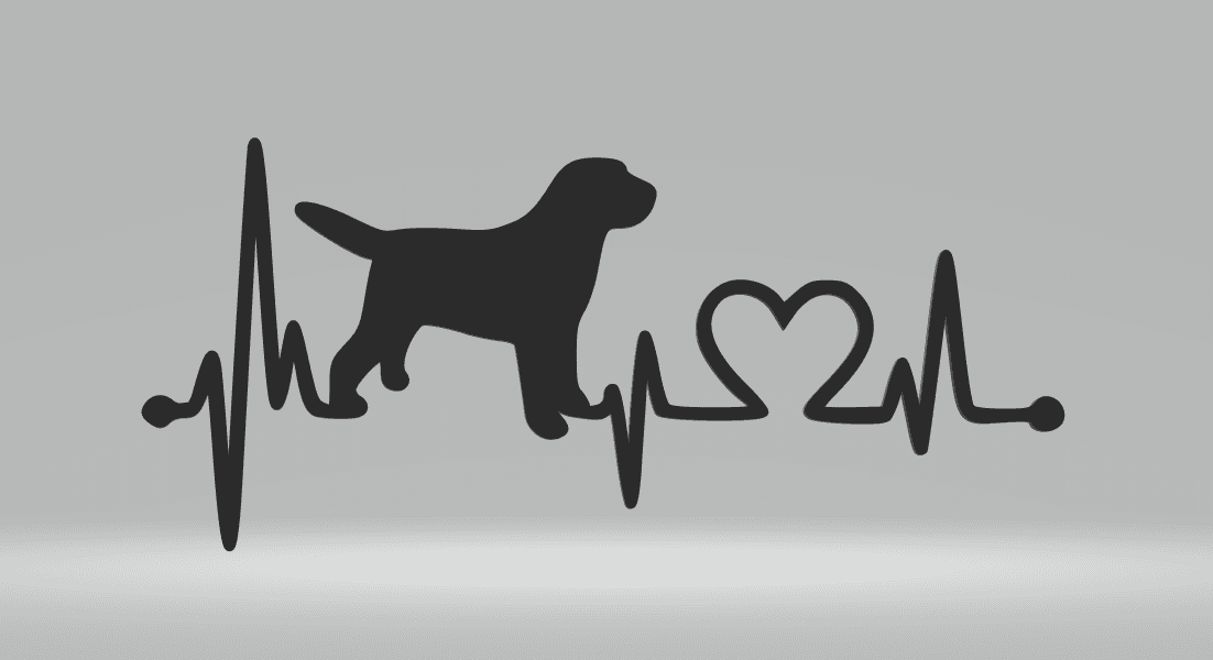 Heart Rate Dog 2D Art Frame.stl 3d model