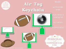 Football Goal AirTag Holder Keychain 3d model
