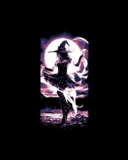 Witches Dancing under the Halloween Moon Lit Sky - Set of Bookmarks 3d model