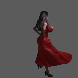 Sylvia Elegant Woman in Flowing Dress v2 3d model