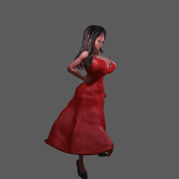 Sylvia Elegant Woman in Flowing Dress v2 3d model