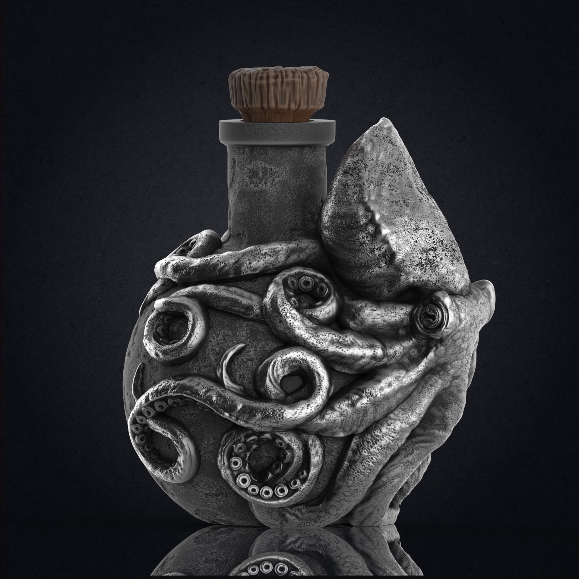 Octopus Bottle (Pre-Supported) 3d model