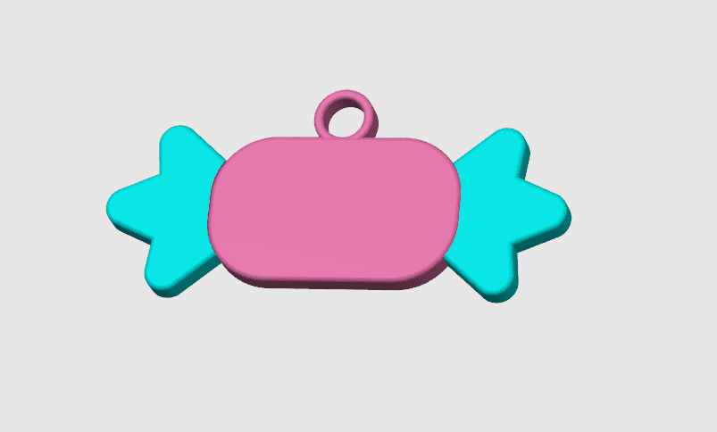 Wrapped candy keychain - Print in place! 3d model