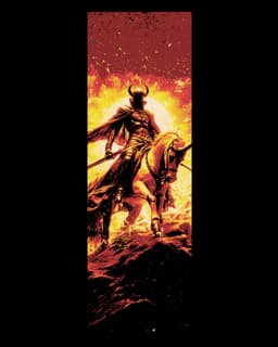 The fire devil rider demon in the middle of the battle - set of bookmarks 3d model