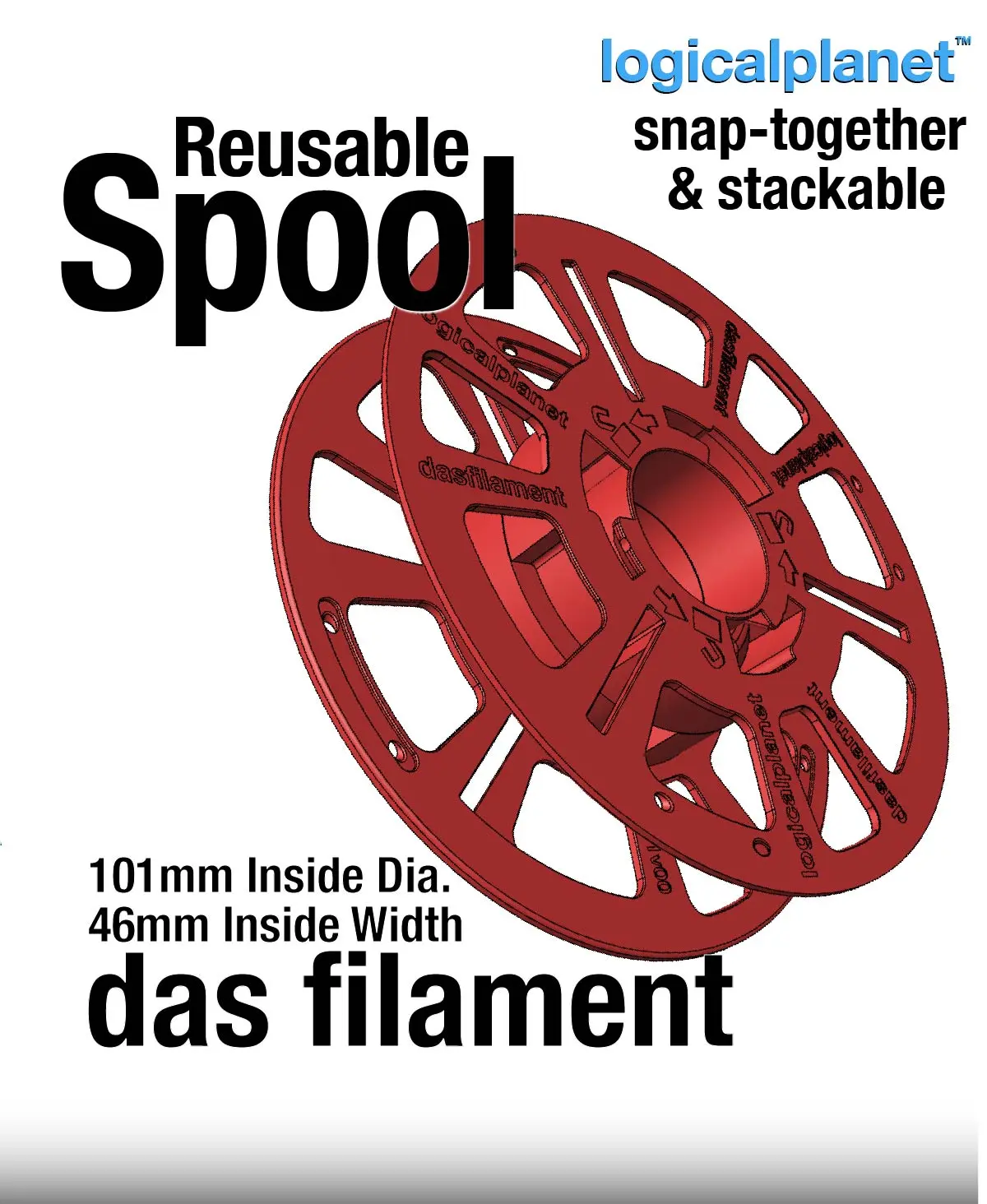 2d Filement Spool Reusable Filament Spool for Das Filament - 3D model by logicalplanet on ...
