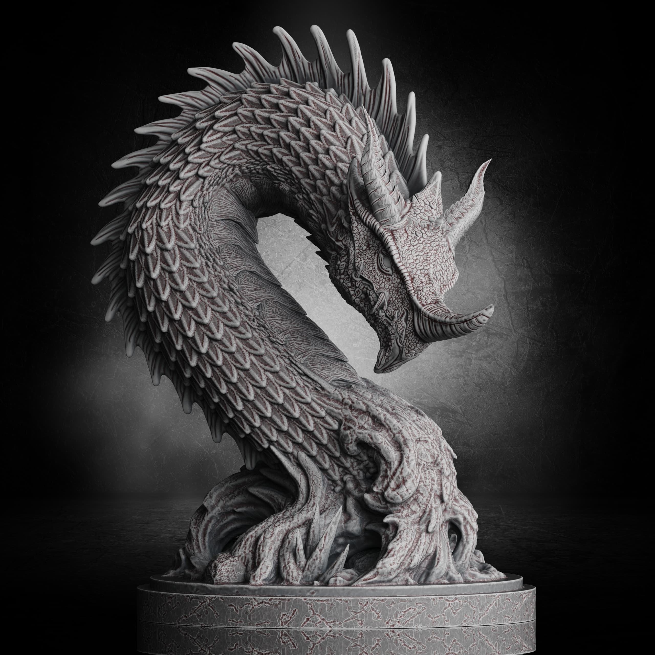 Blue Dragon bust (Pre-Supported) 3d model