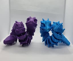 Baby Basilisk (Long) - Articulated Snap-Flex Fidget 3d model
