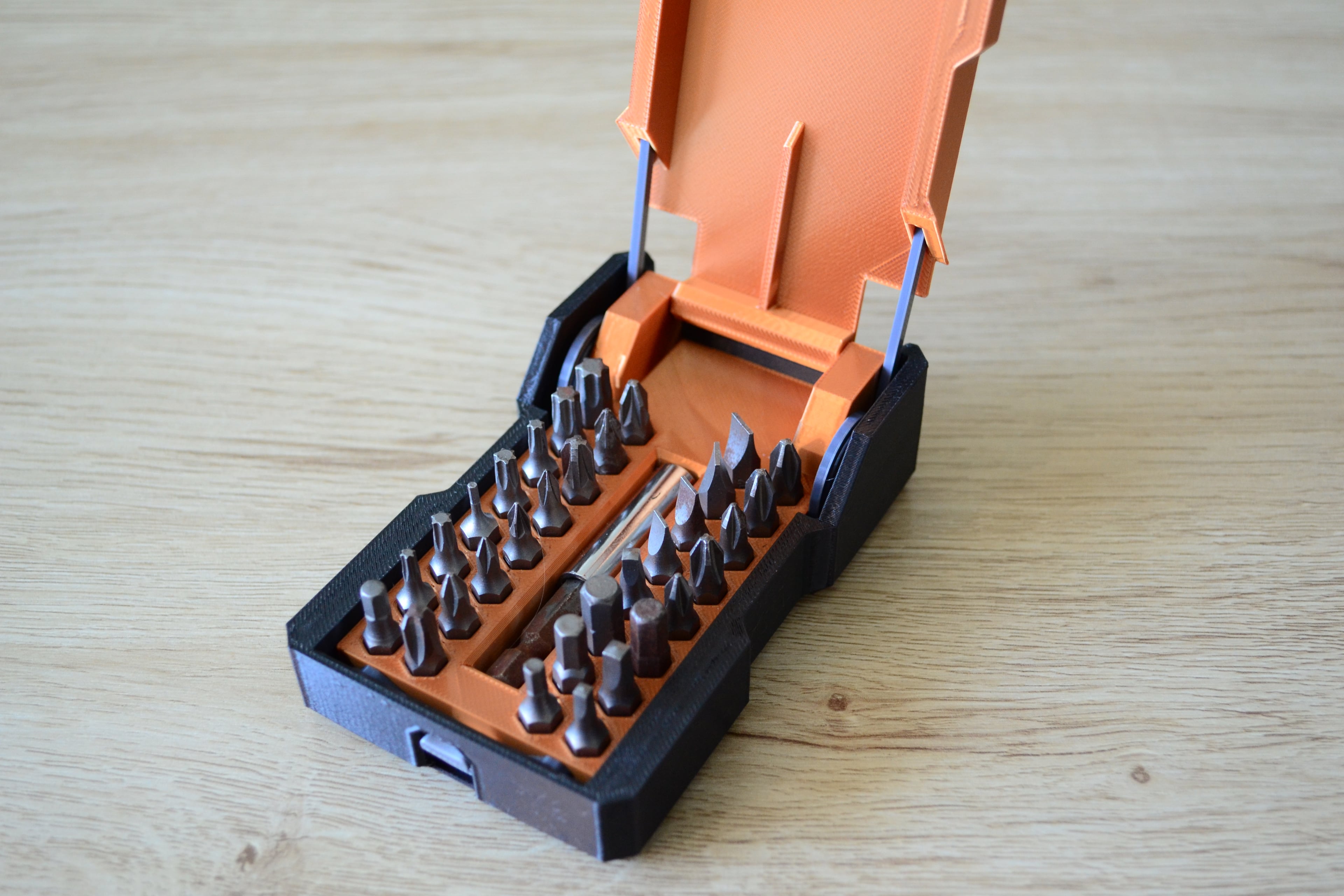 Spring-Loaded Hex Bit Case Box 3d model