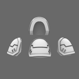 Space Knights V7 Iron Eagle Shoulder Pads 3d model