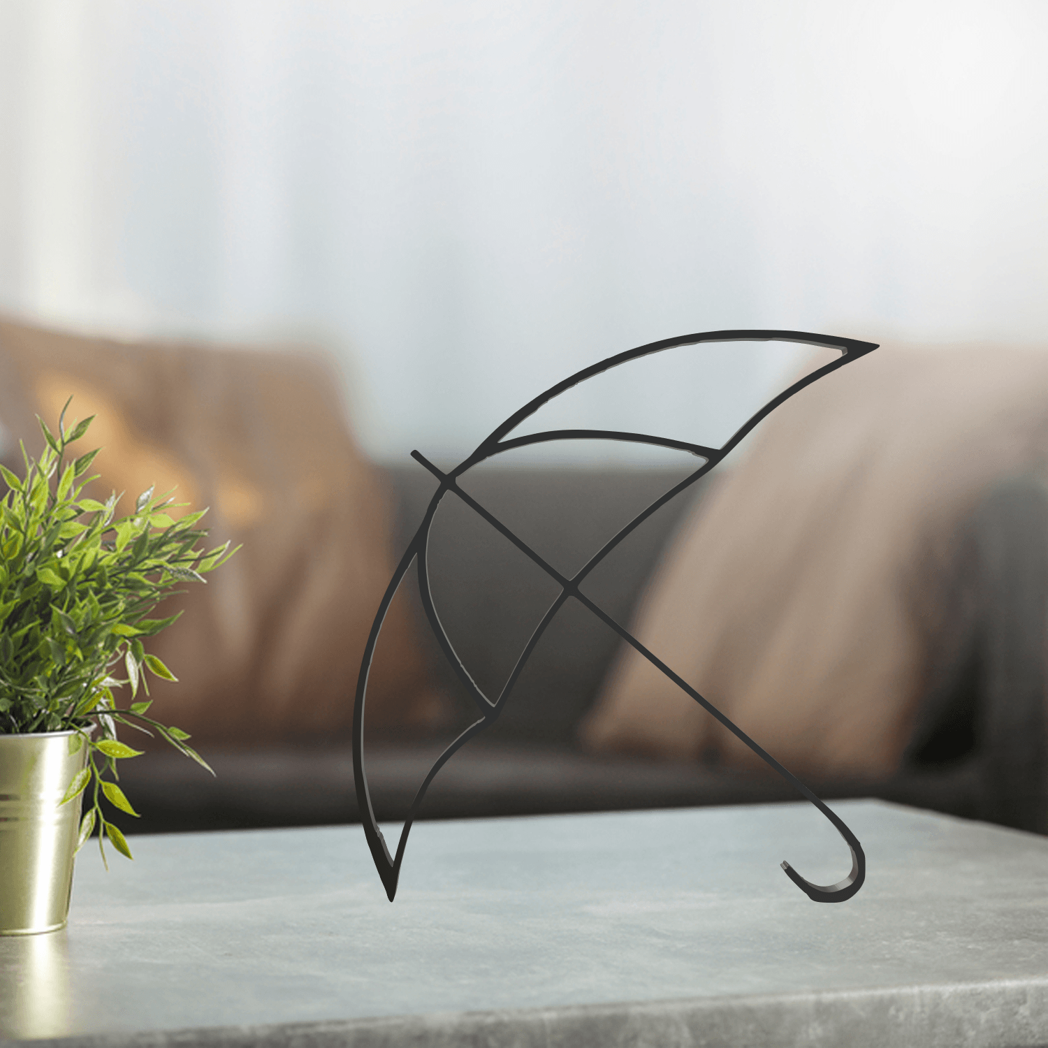 Umbrella Line Art, Modern, Minimalist 3d model