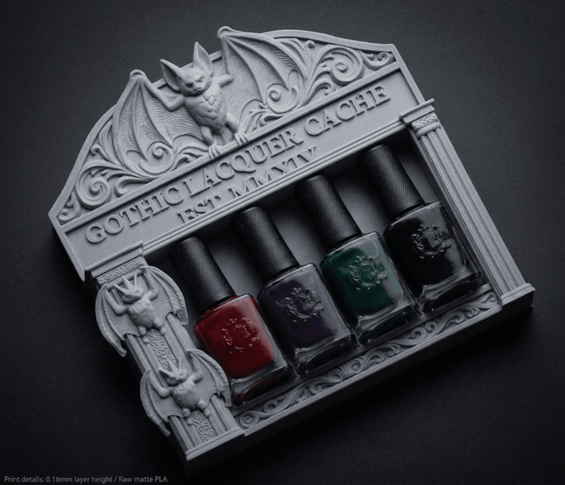 GOTHIC LACQUER CACHE — Nail Polish Display Organizer 3d model