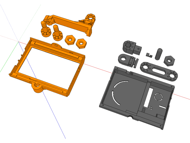 Raspberry Pi and 7" screen case - with mounting arm for 2020 extrusion 3d model