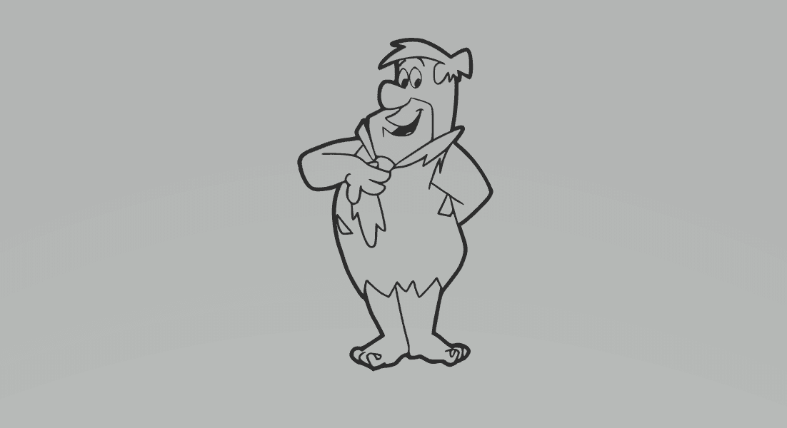 Fred Flintstones Cartoon 2D Art Frame.stl 3d model