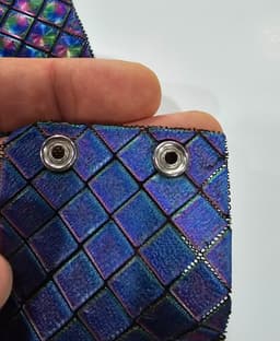 Diamond patterned cuffs - snap fastened - The female snap fasteners directed towards the bottom of the cuff - 3d model