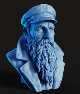 Sea Captain Bust STL | Character Bust 3D Print | Weathered 3d model