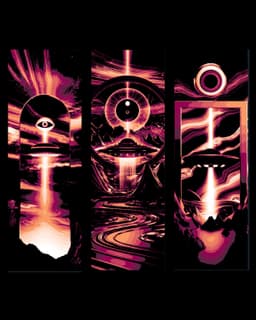 Pop art and new age style bookmarks with an alien spaceship theme 3d model