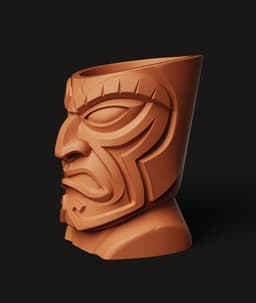 Polynesian Tiki Planter | Tribal Totem Flower Pot | Exotic Garden Decor 3D Print 3d model