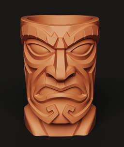 Polynesian Tiki Planter | Tribal Totem Flower Pot | Exotic Garden Decor 3D Print 3d model