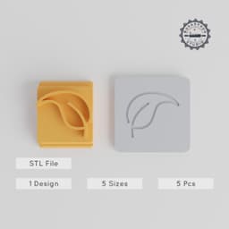 Leaf Stamp Tile Set, 5 Sizes, Perfect for Clay & Cookies, Botanical Design, Nature-Themed Fondant & Soft Material Crafting PRODUCT_5019 3d model